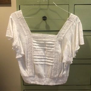 Gorgeous Crocheted Flouncy Sleeved Top